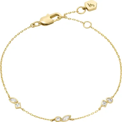 Produktbild von Fossil JA7288710 Damen Armband Edelstahl Gold weiß 19,5 cm