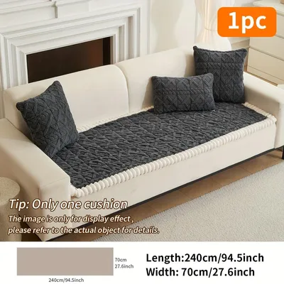 Produktbild von 1 Stk weiches Sofabezug,verdickte Polyester-Sofa,für Wärme im Herbst und Winter,Heimdekoration geeignet für 5-Sitzer-Sofas,Größe:70X240CM,dunkelgrau