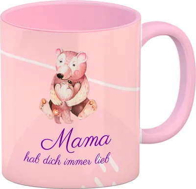 Produktbild von Mama hab dich immer lieb Kaffeebecher Rosa Besonders geeignet als Geschenk zum