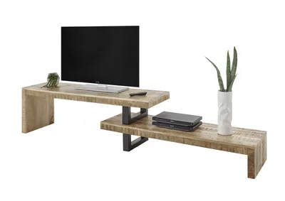 Produktbild von TV-Regal >Beed< (B/H/T: 140x45x40 cm) in Mango, schwarz - 140x45x40 (BxHxT)