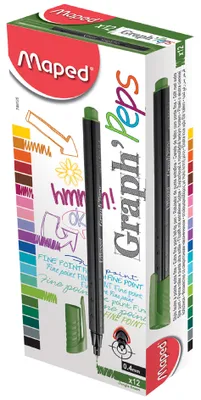 Image de 12x Maped 749111 Fineliner Graph'Peps schwarz