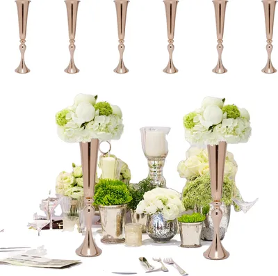 Obrázek produktu pro Zlatá váza na květiny k oslavě zlaté svatby, galvanizovaná ocel, elegantní design
