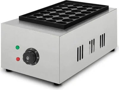 Produktbild von VERTES Takoyaki Maker, Takoyaki Maschine, Elektrisch 2000W, Grill mit Edelstahl Gehäuse, Temperatur Stufenlos bis 300 °C