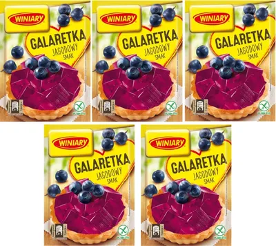 Produktbild von 5x Winiary Götterspeise Blaubeere / Galaretka jagodowa jagodowy smak