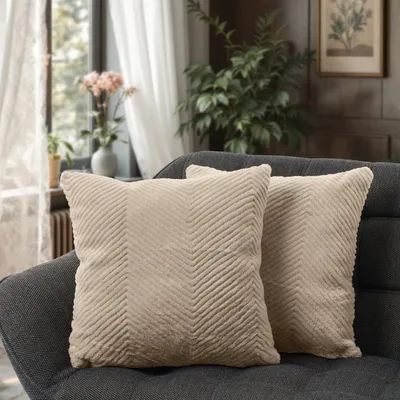Produktbild von Kissenbezug 2er Set Deko Wohnzimmer Sofakissen Einfarbig Modernes Design Ethno