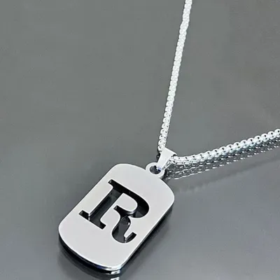 Produktbild von Personalisierte Halskette mit Buchstabe R - Elegantes Uni Schmuckstück KP34041