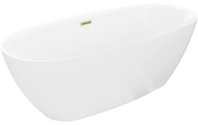 Obrázek produktu pro Mexen Luvo Slim volně stojící vana 170 x 75 cm, bílá, přepad zlatý - 52801707500-50