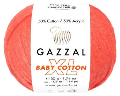 Obrázek produktu pro Příze Gazzal Baby Bavlna XL 3459, barva lososová - pro pletení a háčkování
