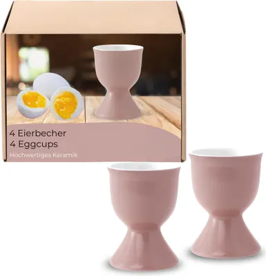 Image de Set de 4 coquetiers, Ø 5x7 cm, en céramique rose