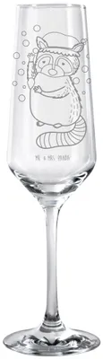 Produktbild von Mr. & Mrs. Panda Champagnerglas Waschbär - Transparent - Geschenk, Fröhlich, Trinkglas, Waschen, Tagträumen, Seifenblasen, Sektglas, Glas, Sektkelch, Plan, Sektflöte