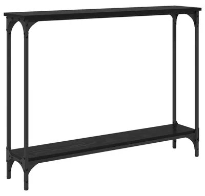 Zdjęcie produktu dla vidaXL Stolik konsolowy z półką o wyglądzie czarnego dębu 100 x 22,5 x 75 cm
