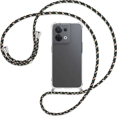 Produktbild von Handykette Backcover-Schutzhülle mit Band (Metall silberfarben) für Oppo Reno8 5G (CPH2359, 6.4'') - camouflage