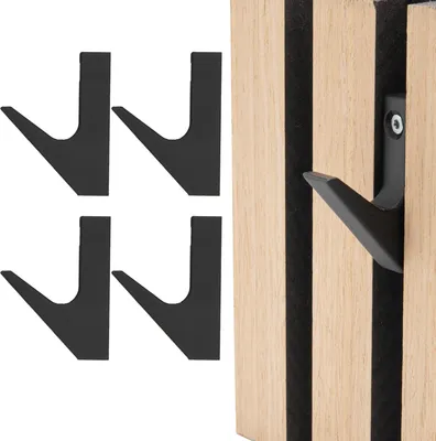 Produktbild von 4x Garderobenhaken für Akustikpaneele Kleiderhaken Halter Wandhaken Haken Universal