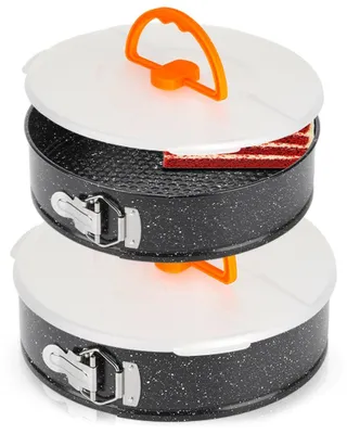 Immagine prodotto di Vilde | Stampi a cerniera 2 pz. con coperchio - Ø 26/28 cm - Acciaio al carbonio - Antiaderente