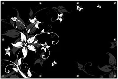 Produktbild von Wallario Outdoor-Poster für Garten oder Balkon, Motiv Blumenranke in Schwarz-Weiß, in ca. 100 x 150 cm