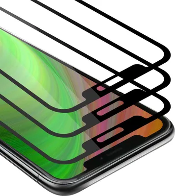 Zdjęcie produktu dla Cadorabo 3x Folia ochronna na cały ekran do Apple iPhone 13 PRO MAX w kolorze TRANSPARENTNYM z CZARNYM hartowanym szkłem ochronnym na ekran
