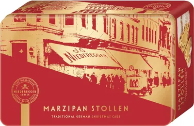 Zdjęcie produktu dla Niederegger Marzipan Stollen w świątecznej puszce prezentowej 500g