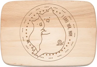 Produktbild von Mr. & Mrs. Panda Schneidebrett Holz Schwein Mama - Transparent - Geschenk, vesperbrett, Weihnachten, Liebe, Muttertag, Frühstücksbrettchen, Holzbrett, Küchenbrett