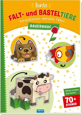 Produktbild von Trötsch Bastelbuch Bunte Falt- und Basteltiere - Bauernhof