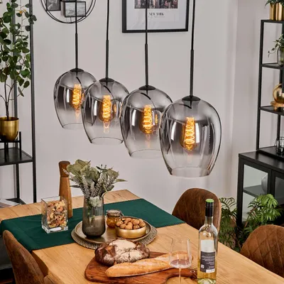 Produktbild von Usigliano Pendellampe aus Metall/Glas in Schwarz/Rauchfarben/Klar