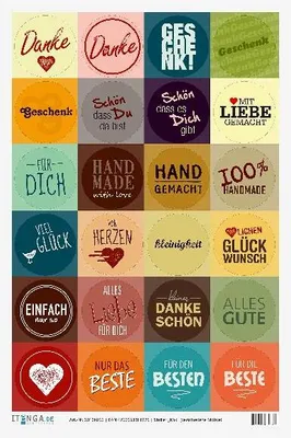 Produktbild von 24x Sticker MIX verschiedene Motive 4cm Geschenk Aufkleber (Motiv 21)