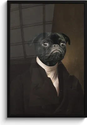Produktbild von MuchoWow® MuchoWow® Gerahmtes Poster Alte Meister - Hund - Tiere 60x90 cm - Poster mit zchwarzem Bilderrahmen - Kunst