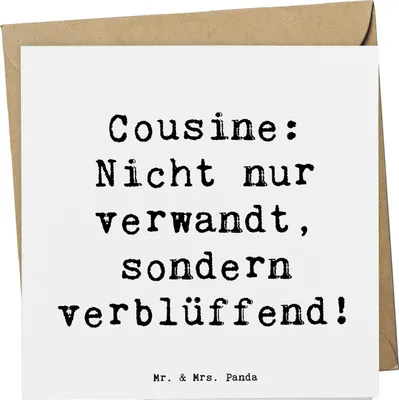 Produktbild von Mr. & Mrs. Panda Glückwunschkarte Spruch Cousine Wunder - Weiß - Geschenk, Grußkarte, Dankeschön, Erinnerungen, Bindung, Lebensfreude, doppelkarte, anlasskarte, faltkarte