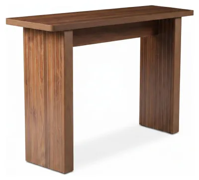 Produktbild von SensaHome Japandi Konsolentisch – Beistelltisch mit geriffelten Beinen – 110x35x75 cm – Walnuss