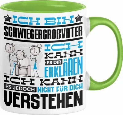 Produktbild von Schwiegergroßvater Geschenk Kaffee-Tasse Geschenkidee für Schwiegergroßvater Ich Bin Schwiegergroßvater Ich Kann Es Dir Erklären Jedoch Nicht Für Dich Verstehen Spruch Lustig (Grün)