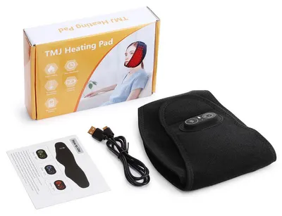 Produktbild von Gesichtswärmekissen mit Rotlicht – 3 Stufen und Timer, 5000 mAh Akku – Kabellos – Kiefermassagegerät und Linderung bei Migräne und Zähneknirschen