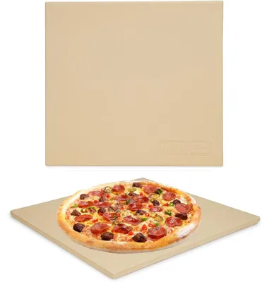 Image de Omgoods - Pierre à pizza de 33 cm pour four à pizza Ooni - Pierre de cuisson carrée en cordiérite