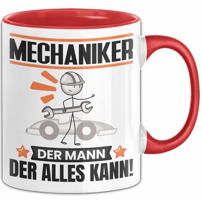 Produktbild von Mechaniker Tasse Geschenk für Mechaniker Der Mann Der Alles Kann Geschenkidee zum Geburtstag (Rot)