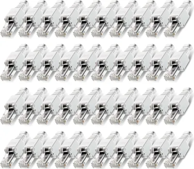 Produktbild von 40x Netzwerkstecker CAT6A RJ45 Werkzeuglose Montage CAT 7 / 6 / 5 Netzwerk Kabel