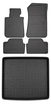Produktbild von Gummimatten + Kofferraumwanne für BMW X1 E84 2009-2011 (Standard-Kofferraum) – Schwarz, passgenau – Wielganizator SolidPRO