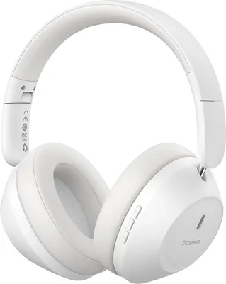 Image de BASEUS Ecouteurs pliables Bluetooth 5.3 sans fil Bass Headhorer 3,5 mm jack en blanc
