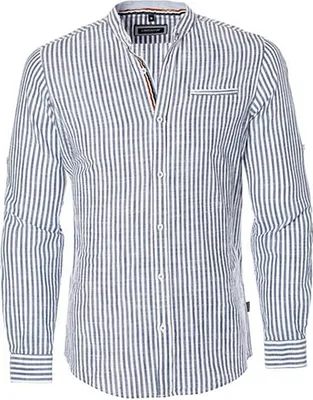 Produktbild von Brandneu Designer Herrenhemd mit Leinen CARISMA Schwarz/Weiß CRM8455 M