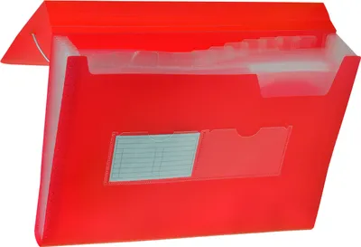 Obrázok produktu pre Teczka harmonijkowa A4 z gumką, czerwona, 13 przegródek