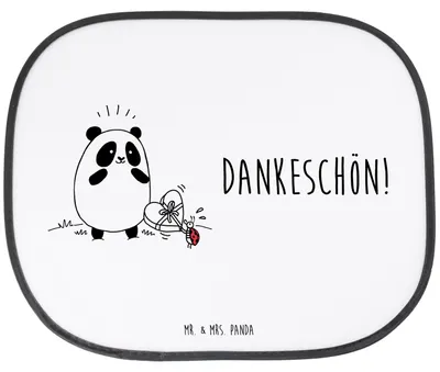 Produktbild von Mr. & Mrs. Panda auto hitzeschutz Panda Dankeschön - Weiß - Geschenk, autofenster sonnenschutz, saugnapf, Fürs, Autoscheiben
