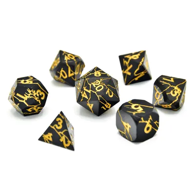 Produktbild von Glassstaff - Torn Mystic Metal RPG Dice Set - CritStones Dice