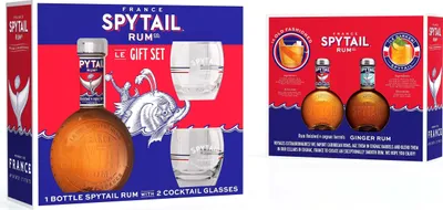 Produktbild von SPYTAIL Rum Cognac Barrel 700ml Geschenkset mit 2 Gläser