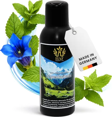 Produktbild von HAF Saunaaufguss Alpenkräuter 100 ml - Sauna Aufgussmittel - Saunaduft mit natürlichen ätherischen Ölen für intensiven & langhaltenden Duft
