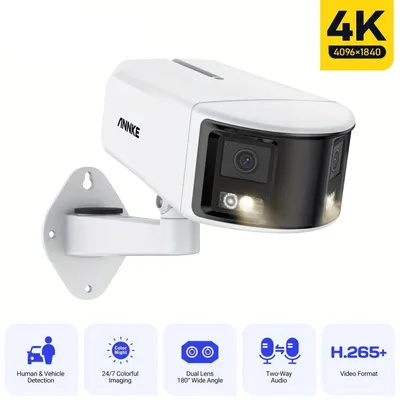 Zdjęcie produktu dla Kamera monitoringu – kamera IP – 4K, 8 MP, podwójna soczewka, kąt widzenia 180°, noktowizor, dwukierunkowy dźwięk