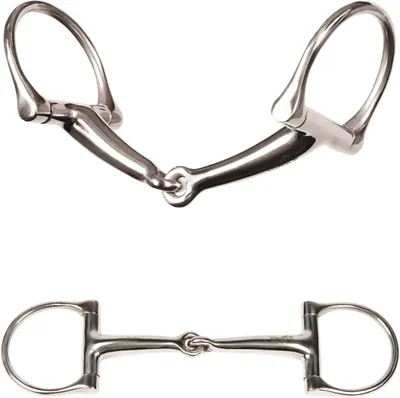 Productafbeelding van Paardrij D-trens - Paardentuig - Paardrijden Training - Schokabsorberend - 14mm dik - Zilver