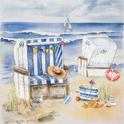 Obrázek produktu pro Ubrousky 33 x 33 cm – Plážová lehátka