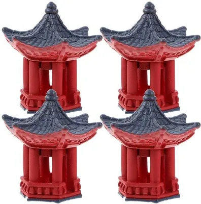 Produktbild von Miniatur-Laternen-Set, 4-teilig, japanisch, für Gärten & Aquarien