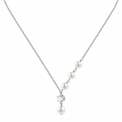 Immagine prodotto di Elegante collana con perle vere e perla di zircone SXU55