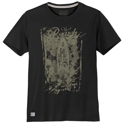 Produktbild von Redfield Übergrößen T-Shirt Vintageprint schwarz