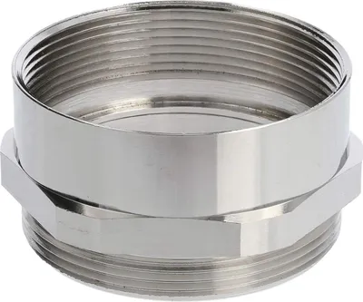 Obrázok produktu pre Prechodka M/M M50x1,5 MSZ-M50 krátka šesťhranná mosadz (CuZn) poniklovaná pripojovací závit 9,0 mm – 1 kus