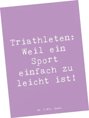 Produktbild von Mr. & Mrs. Panda Postkarte Spruch Triathlon Helden - Lavendeltraum - Geschenk, mentales Training, Ansichtskarten, körperliche Fitness, Sportler, Grußkarte, Teamsport
