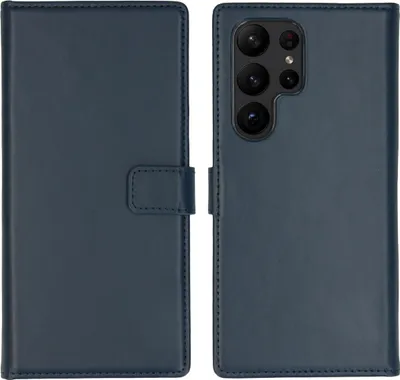 Immagine prodotto di Custodia a libro in vera pelle Selencia per Samsung Galaxy S23 Ultra - Blu
